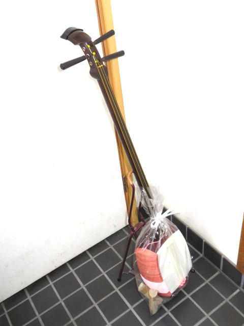 中古三味線　紫檀　長唄