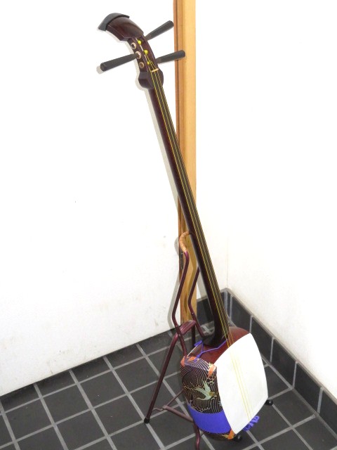 中古三味線　紅木　長唄