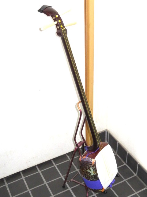 中古三味線　紅木　長唄
