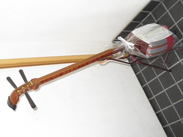 新品　トチ花梨三味線　小唄端唄