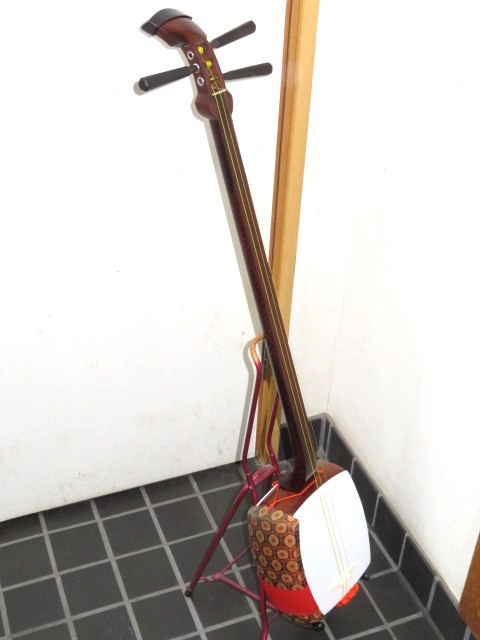 中古三味線　紅木　小唄端唄