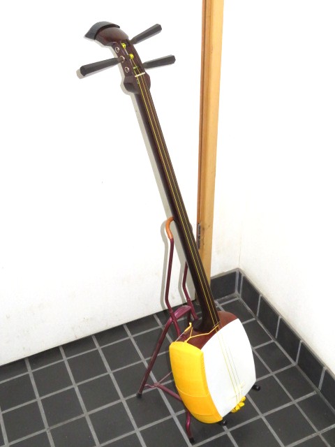 中古三味線　紅木　民謡