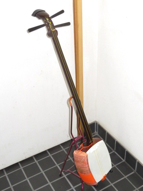 中古三味線　紅木　長唄