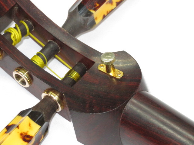 中古三味線　紅木　津軽　金細　綾杉胴