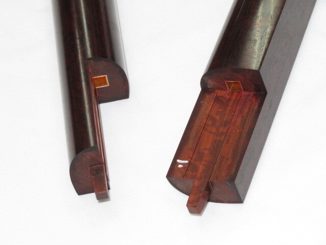 中古三味線　紅木　津軽　金細　綾杉胴