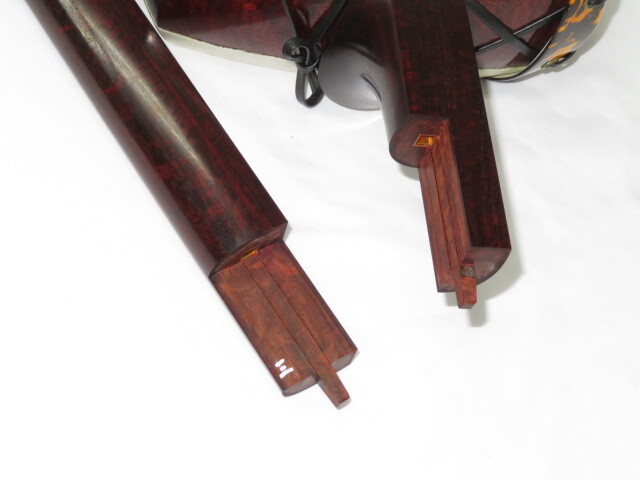 中古三味線　紅木　津軽　金細　綾杉胴