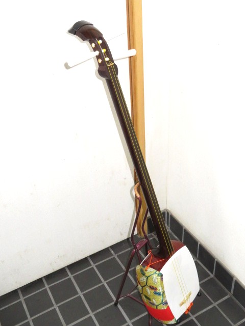 中古三味線　紅木　地唄
