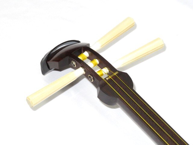 中古三味線　紅木　長唄